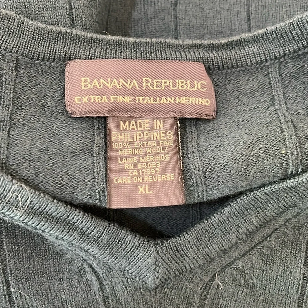 Vintage Banana Republic Extra Fine Merino Wool Teal Sweater - Size Large (?)
